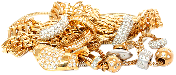 Goldketten, Goldarmbänder, Goldohrringe und Goldringe